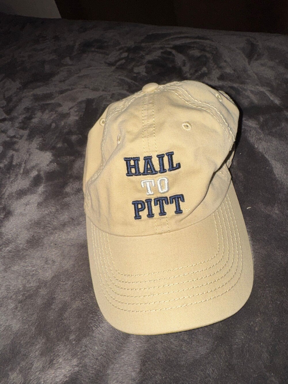 Top of the World Hail to Pitt Baseball Cap Tan Adjustable Strap